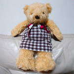 🧥おなかくるり🧥わが家の末っ子ちゃんも、冬仕度しました！「おなかくるり」というかわいい腹巻きをワンピース風にしてみました！色合いもよく似合ってると思いませんか？お座りしているの&hellip;のInstagram画像