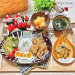 ㅤㅤ☐ハニーマスタードチキン☐長芋のバター醤油☐サラダ☐メロン☐わかめスープㅤ久しぶりのハニーマスタードチキンとねばりスターが安く買えたので片栗粉をまぶしてバタ&hellip;のInstagram画像