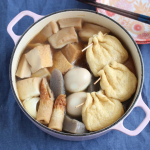 大好き正田醤油さまの「鴨汁つゆ」を使っておでんを作りました。出汁を感じたいので、練り物は控えめに。大好きな牛すじもあえて入れない。でも、すごーく美味しいおでんができて感激。ほんのり高級&hellip;のInstagram画像