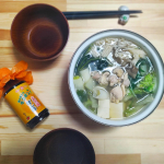 🍴火の国ぽん酢de水炊き🍴好きな調味料は酢と黒酢とポン酢です。九州熊本、ホシサンの「デコポン！火の国ぽん酢」をいただきまして、ぜひこれはおいしく食べねば、と思って水炊きをしました✨材料/鶏も&hellip;のInstagram画像