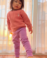 ニッセンさんのカットソーストレッチ裾リブパンツNo 788554210100ラベンダー色着てみました😊2歳ですがちょっとからだ大きめなので100cmでちょうどいい👌のびもよく、&hellip;のInstagram画像