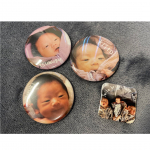 𖤐&acute;-缶バッジやマグネットが作れる&ldquo;みんなのバッジ&rdquo;のモニターをさせてもらいました ☺︎3人とも 同じくらいの月齢の缶バッジと3きょうだいの マグネットを作りました ♡思い出を形&hellip;のInstagram画像