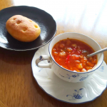 Hot gaz pacho w/ handmade focaccia, March 2023Sampled a hot gaz pacho. As this was my first time t&hellip;のInstagram画像