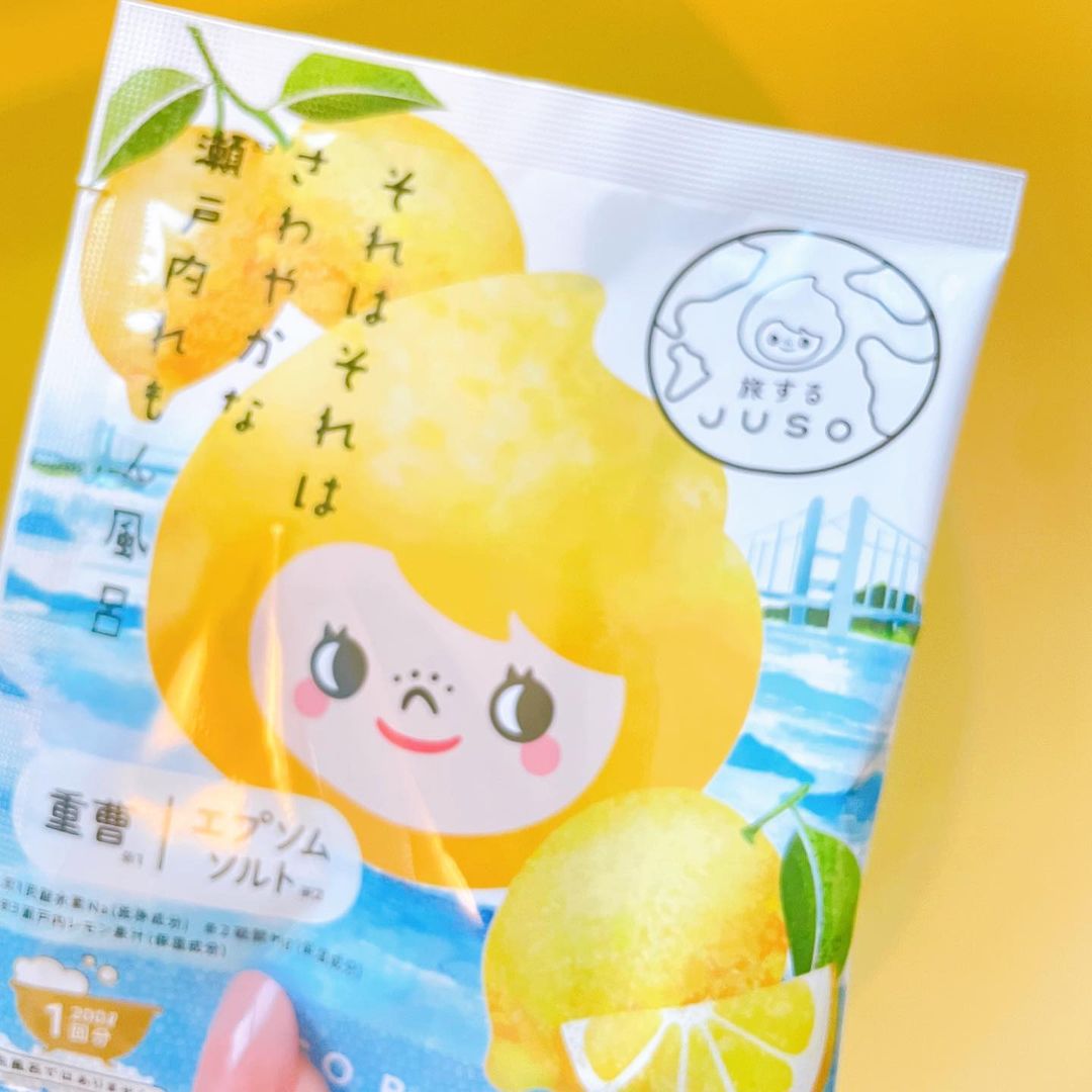 口コミ投稿：⁡⁡JUSO BATH POWDER れもんの香り🍋⁡とっても可愛い入浴剤🌼⁡大人気入浴料シリーズのJU…
