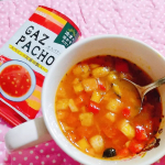 あったかいガスパチョ美味しすぎて元気になる😋☀️特別な2種類のトマトを使ってるらしいよ🍅ズッキーニにパプリカもゴロゴロ入ってて食感が良い🙌トマトの旨みとスペインの太陽を感じられた😲本当は&hellip;のInstagram画像