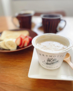 おはようございます☀今日はいいお天気の西宮です。今朝は手抜きの朝ごはん。#野菜スープ　u0040yasai_first #パン#果物チンするだけで美味しい野菜スープで簡単に朝ごはん済ま&hellip;のInstagram画像