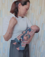 1枚で決まる赤ちゃんにもママにも優しいTシャツ。⁡⁡なんだかんだ出番が多いTシャツ。⁡⁡とくに、赤ちゃん居ると吐き戻しされたり汗だくになったりで着替えることも多いし⁡⁡⁡赤ちゃ&hellip;のInstagram画像