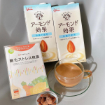 ⁡江崎グリコ様よりアーモンド効果 砂糖不使用1000ml＆酸化ストレス検査「サビチェック」セット頂きお試ししました✨⁡今日はカフェオレにしました☕️豆乳だとカフェオレに渋みが出てしまうけど&hellip;のInstagram画像