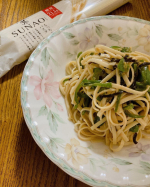 SUNAO もっちりパスタ使ってみたよ！内容量：240g（80g&times;3食）1食（80g、1束）あたり糖質量21.1ｇ糖質が気になる方に、おすすめ♡♡パスタは表記通りに茹でる市販のたらこバ&hellip;のInstagram画像