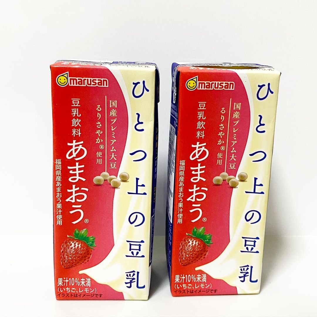 口コミ投稿：※・・・ひとつ上の豆乳 豆乳飲料あまおう・・・マルサンのひとつ上の豆乳豆乳飲料あ…