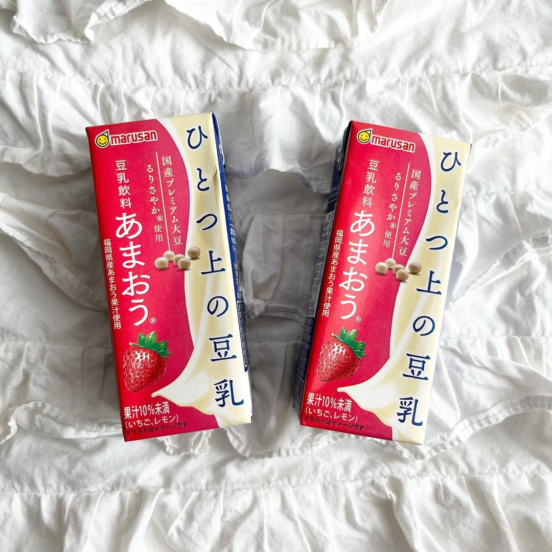 口コミ投稿：♩¨̮⑅*♡ マルサン ひとつ上の豆乳 豆乳飲料あまおう ♩¨̮⑅*♡ 美味しさ・栄養価の高さ・…