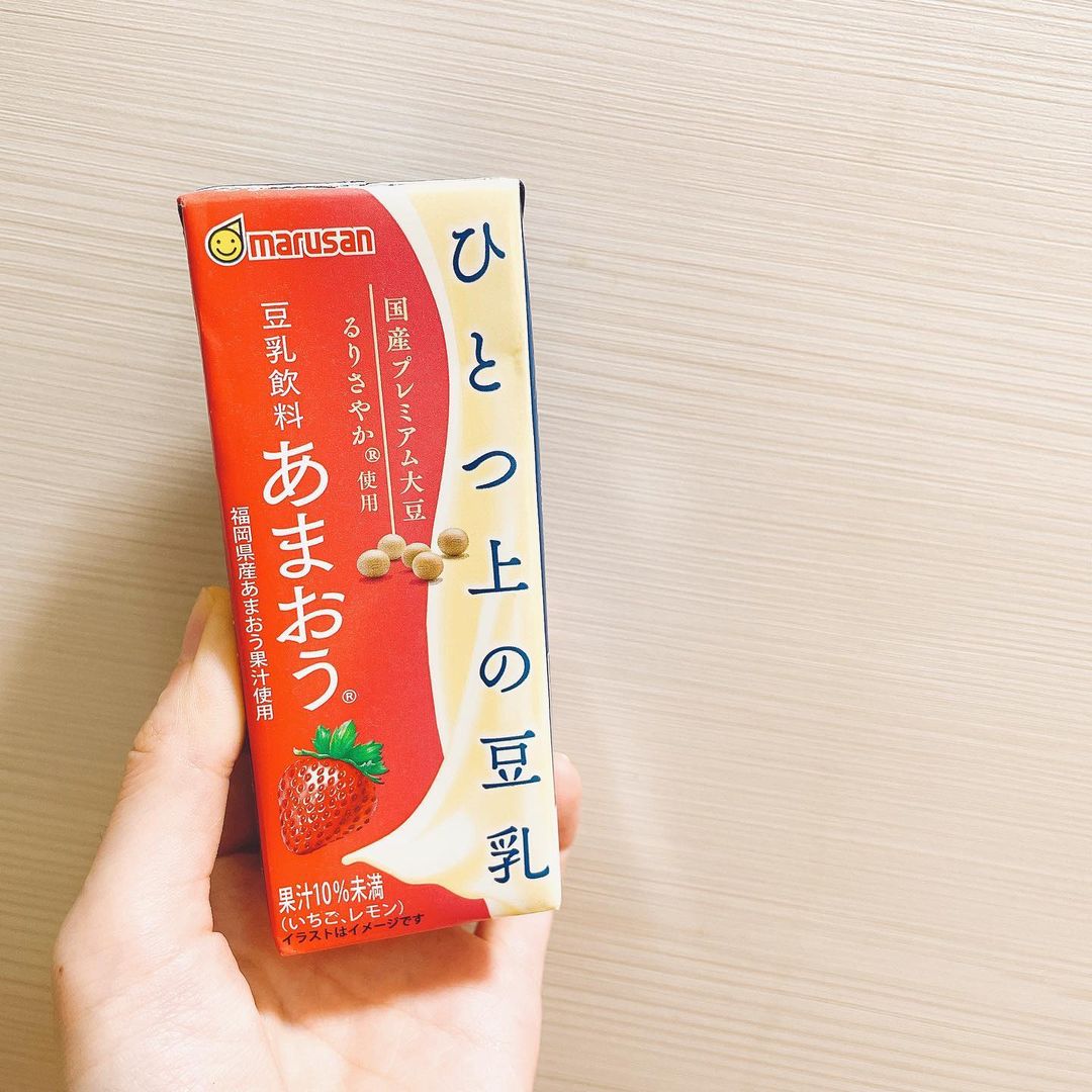 口コミ投稿：maru21.m🌼monitorひとつ上の豆乳 あまおうしっかりフレッシュな甘酸っぱい苺味🍓✨豆乳…