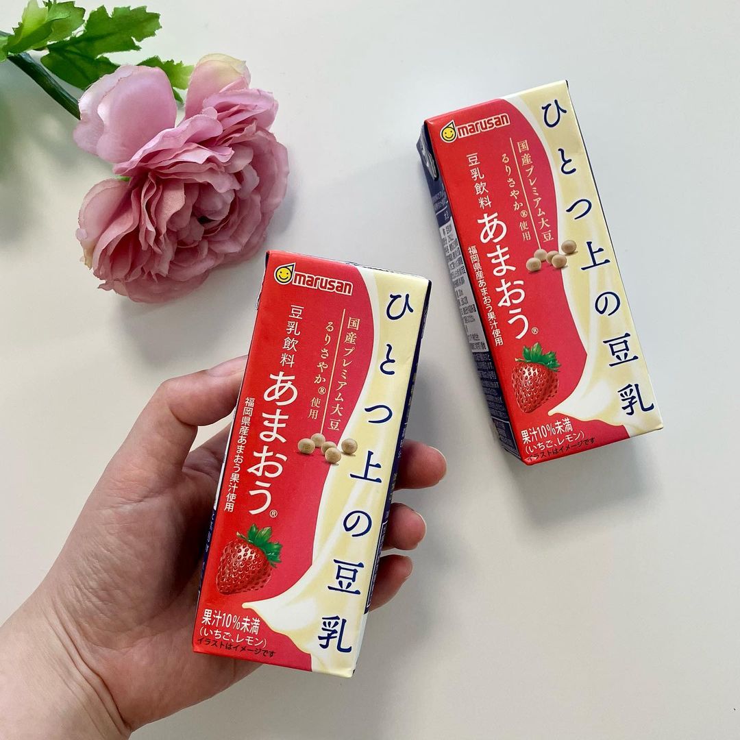 口コミ投稿：.マルサンアイひとつ上の豆乳 豆乳飲料あまおうⓇ 200㎖あまおうⓇの最大の特長である…