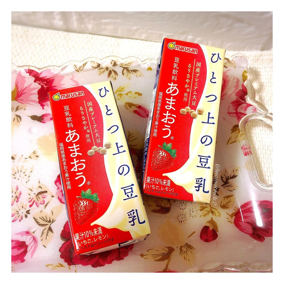 口コミ投稿：‪𓂃ひとつ上の豆乳豆乳飲料あまおうあまおうの甘酸っぱさがクセになる♡⸝⸝豆乳が苦手で…