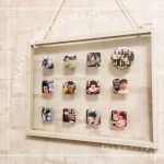 ・浮き上がるフォトマグネット🌸フォトマグネットのさらなる使い道を考えてみました✨玄関に飾るのも良いけど、リビングにも飾りたい時はどうしよっかな〜？ホワイトボードを設置するのも手間&hellip;のInstagram画像