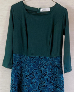 【大きい胸専用】7分袖レース切り替えドッキングワンピース 🌟商品番号：AKR0223D0011 ＜サイズ＞FM～FLL ＜色展開＞2色(ブラック/ディープグリーン)こちらの商品は、ニッセン様(&hellip;のInstagram画像