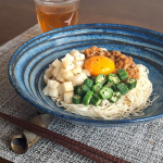 .#クレイジーソルト で #ねばねばそうめん昨日の #クレイジーソルトの日 の #テレワークランチ です😊クレイジーソルトとごま油で味付けめんつゆは使ってません。🍴簡単レシピ🍴そうめ&hellip;のInstagram画像