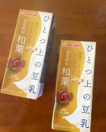 ひとつ上の豆乳シリーズをご紹介〜♡今回は秋を感じさせる和栗味です🍂🌰まろやかな味わいで大豆の味を感じさせない豆乳です♡温めても美味しいので寒い時期にもオススメ🍵大好きな豆乳シリーズの紹&hellip;のInstagram画像