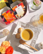 .昨日のクリスマスの日の朝ごはん。野菜をMOTTOシリーズのクリスマスバスケットからコーンポタージュ。つぶつぶの甘いとうもろこしがたくさん入ってるスープでカラダもポカポカ。バスケット&hellip;のInstagram画像