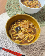 *冷凍鍋焼うどんでおなじみのキンレイ様の味噌煮込みうどん♪︎♪︎本日1/31は愛妻家の日だそうですよ🥰噌煮込みうどんを一緒に作って2人いただきました♪︎♪︎東海地方で定番の味噌煮込みうど&hellip;のInstagram画像