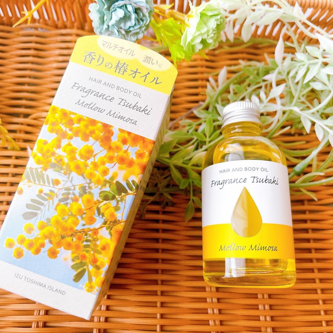口コミ投稿：「フレグランス椿」はメローミモザ🌼ここちよい香りが髪やお肌にふわっと広がる国産椿…