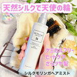 \ノンケミカル！天然シルク配合の髪美容液💕/⁡⁡シャンプーはノンシリコンだったり頭皮に優しいものだったりこだわって選んでるけど、アウトバストリートメントやヒートケアミストは、仕上がり重視&hellip;のInstagram画像
