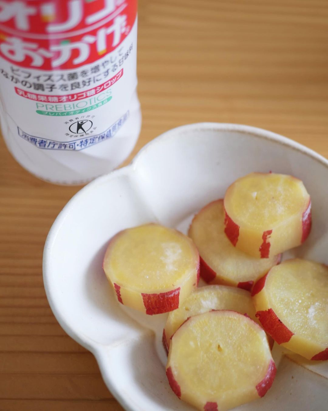 口コミ投稿：⸝⋆さつまいものレモン煮作りました🍋🍠甘味はオリゴのおかげで。お芋の食物繊維も合わ…