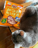マルトモ株式会社さまより我が家のくりおに「かつおだいすき」と飼い主の私に「煮干しまるごとだしの素」をいただいたので試してみました♪我が家の愛猫はロシアンブルーのくりお♂14歳。少し前から体調を&hellip;のInstagram画像