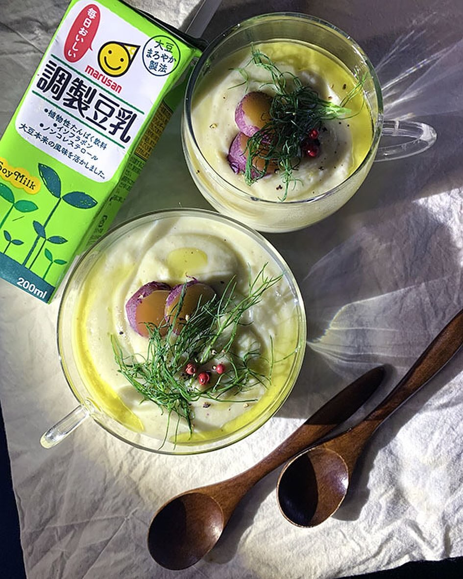 口コミ投稿：.マルサンさまの調整豆乳とフェンネルで冷たいポタージュ（というかムースっぽい）2…