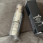 ⠀VARON主人用サントリーの化粧品オールインワンセラム洗顔後にポンプ1〜2回プッシュ顔全体になじませる主人が使う前にお試し手の甲にワンプッシュ香りは"メンズ"の化粧品伸び&hellip;のInstagram画像