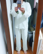 チュチュアンナの、ルームウエァ・パジャマをお試ししてみたよ。お色は、ペパーミント。サイズは、M〜L着てみると、肌触りがなめらかぁ〜で、やわらかい🥰肌触りが、つるつる???つやつや???な&hellip;のInstagram画像