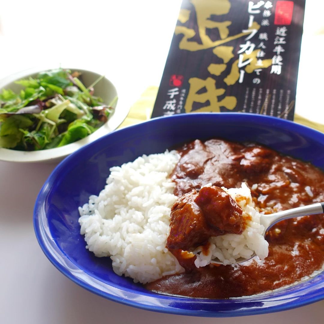 口コミ投稿：滋賀彦根の近江牛専門店　千成亭の近江牛ビーフカレー近江米みずかがみのレトルトパ…