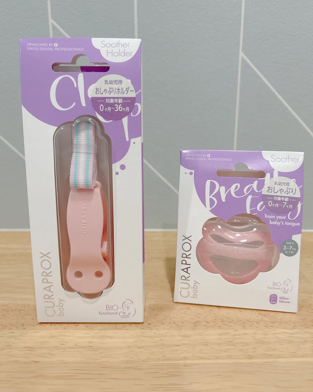 口コミ投稿：クラプロックスベビー　おしゃぶりおしゃぶりもおしゃぶりホルダーの色味が可愛くて…