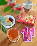 ごきげんフルーツティータイム🤗お気に入りのおやつを並べてカップからふわっと広がる甘くてやさしい香りに包まれたらもうそれだけで、ごきげんな午後の始まり🤭今回お試ししたのは、ポンパドールの&hellip;のInstagram画像