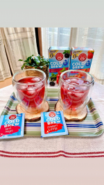 🍹🍓🍊-日本緑茶センター株式会社さんよりご提供いただきました-⁡Cold brew fruits tea☺️🍹🍓🍊🌿⁡超絶暑がりの私は、そろそろホットドリンクが厳しくなってきた&hellip;😳💦⁡お&hellip;のInstagram画像