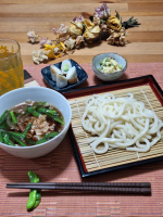 .ランチにぱぱっと肉汁うどん@shoda_shoyu1873 様の「肉汁うどんつゆ」を水で割って火にかけ、ふっとうしたら豚肉、玉葱を投入最後にニラを加えて出来上がりその間に冷凍うどんをレンチ&hellip;のInstagram画像