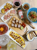 かおり居酒屋開店🍺笑長女と2人😁仕事の愚痴聞きながらおうち居酒屋気分🏮🎶私はお酒飲めないので炭酸水ꉂ🤣w‪𐤔この度@monipla_official 様よりクレイジーソルト👍&acute;-商品&hellip;のInstagram画像