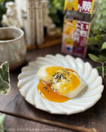 𖤣𖥧𖥣𖡡𖥧𖤣今日のおやつは焼きいもソースの白玉だんご。絹ごし豆腐で作ったとぅるんとぅるんの白玉だんごをキンキンに冷やして正田醤油 @shoda_shoyu1873 ＜つけて焼いたら焼きいもトースト&hellip;のInstagram画像