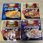 レンジでごちそうスープ3品(白いミネストローネ・コーンのポタージュ・クラムチャウダー)お試ししました✨レンジで約1分温めるだけでごちそうスープがお家で食べられる✨常温で保管できるから。ランチへ&hellip;のInstagram画像