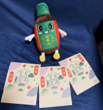 松寿の宝湯のキャラクター、松ちゃん（しょうちゃん）💓おめめがとっても可愛い🥺松寿の宝湯の入浴剤と松ちゃんと♪入浴剤は、森林を感じられる色合い、そして香り🌲癒される〜🍃そして松ちゃんにも&hellip;のInstagram画像