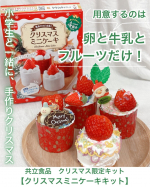 用意するのは、卵と牛乳とフルーツだけ👏🏻小学生と一緒に、手作りクリスマス🎄⁡共立食品　クリスマス限定キット【クリスマスミニケーキキット】⁡今年はクリスマスが平日でバタバタでホールのケー&hellip;のInstagram画像