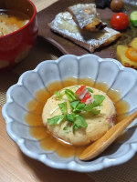 .休日のおうちランチに@teraoka_soy_sauce 様のあごだしを使って手間がかかっているように見えますが、実はレンチンで簡単🎵あごだしのみで味が決まる！【あんかけ卵蒸し豆腐】　コ&hellip;のInstagram画像