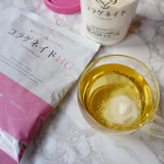 コラーゲンにヒアルロン酸、グルコサミン、コンドロイチンなどの成分配合【コラゲネイドHG】毎朝飲むハーブティーに同梱のスプーン2杯を溶かしてコツコツ飲んでいます🥄無味無臭で飲み物にサラッと溶&hellip;のInstagram画像