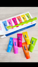 .かわいくって元気が出るスイス生まれのカラフルな歯磨き🪥🌈✨.６種類のフルーツフレーバーが楽しい- ̗̀ クラプロックス ビーユー  歯ブラシ＋歯みがきボックスセット︎︎ ̖́-..&hellip;のInstagram画像