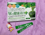 新日本製薬さんの　『Wの健康青汁プラス』を飲んでみました！エラグ酸3mg GABA20mg コロソリン酸0.9mgを含んだ機能性表示食品ですエラグ酸は肥満気味な方の体重や体脂肪、内臓脂肪ウエス&hellip;のInstagram画像