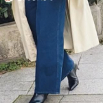 履き心地が良くってシルエットもキレイなデニムで春ファッション🌸オンにもオフにも使いやすいセンタープレス入りのアテニアミラクルワイドデニム✨️ウエストがゴムだからゆったり履けてこ&hellip;のInstagram画像