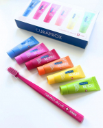 ．クラプロックスビーユー歯ブラシ＋歯みがきボックスセット6種類のカラー＆フルーツフレーバーカラフル＆ポップなデザインが可愛い✨・ブルーベリー+リコリス・ピンクグレープフルーツ+ベルガ&hellip;のInstagram画像