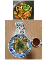 #PR #玉露園 #減塩こんぶ茶 #玉露園のこんぶ茶 #monipla焼きうどんを作りました♪材料ネギ、にんじん、無えんせきあらびきウィンナー、冷凍讃岐うどん調味料玉露園減塩こんぶ茶ご&hellip;のInstagram画像
