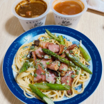 旬のアスパラパスタとスープでおうちごはん🍝🫜💕北海道で今が旬のアスパラ✨柚子胡椒風味のパスタに♪ギフトでいただいた野菜をMOTTOの北海道産「レッドビーツ」と根菜ごろごろ濃厚ボルシチと野菜&hellip;のInstagram画像