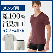 「男性に綿100％の肌触りと消臭加工の快適さを。半袖インナー＆ボクサーブリーフ」の画像、株式会社シャルレのモニター・サンプル企画